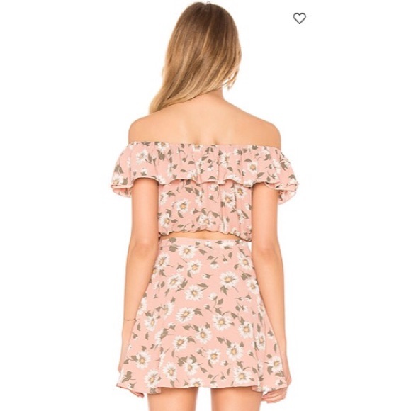 new SMYM Show Me Your Mumu ❃ Ruffle Crop Top ❃ Daisy Pebble Pink - Picture 8 of 10